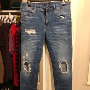 Jack & Jones distressed denim ripped cut-off jeans